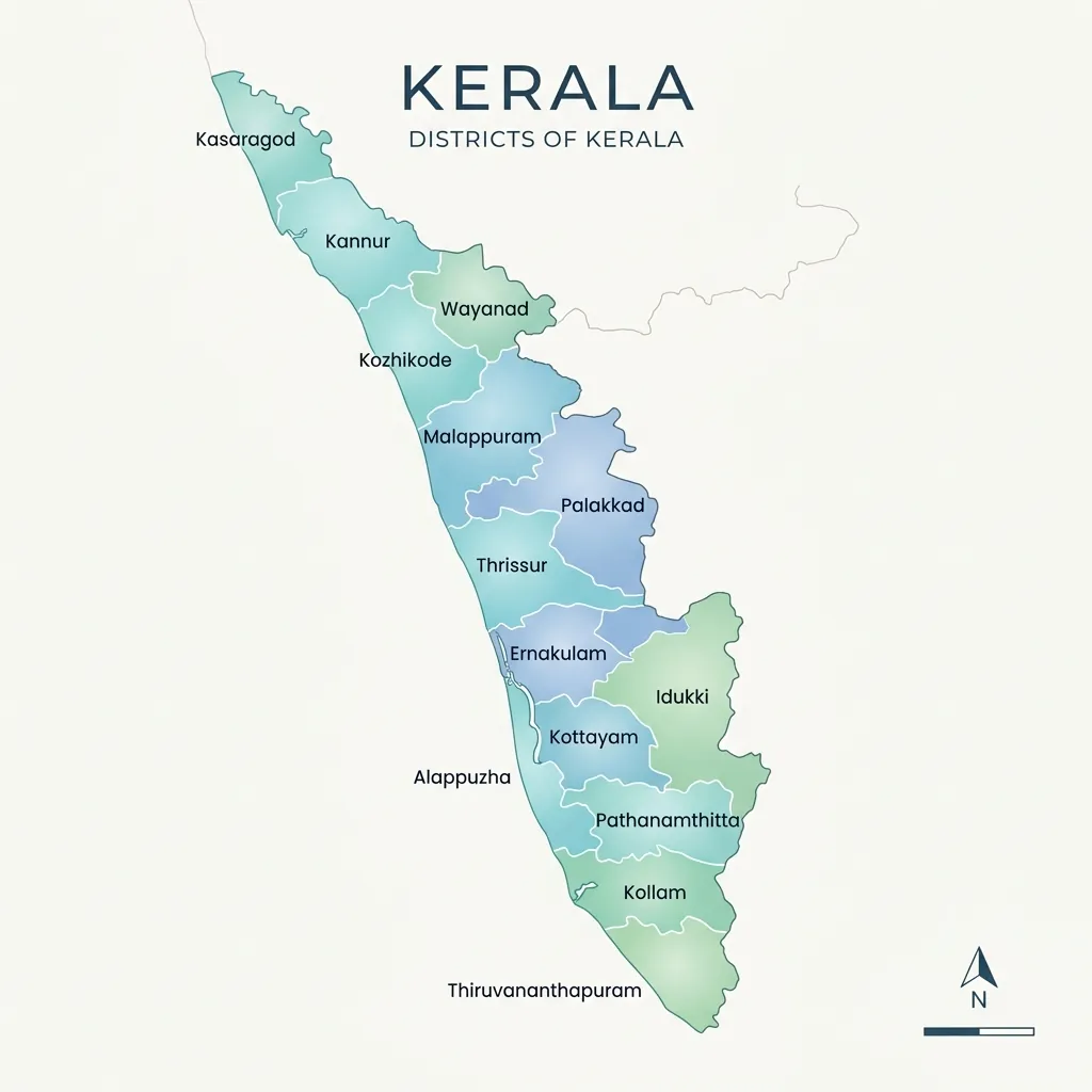 Attractive Kerala District Map - Lillys FoamTech Reach